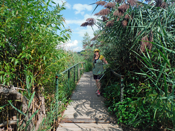 Karen Duquette on the trail to Saugerties Lighthouse